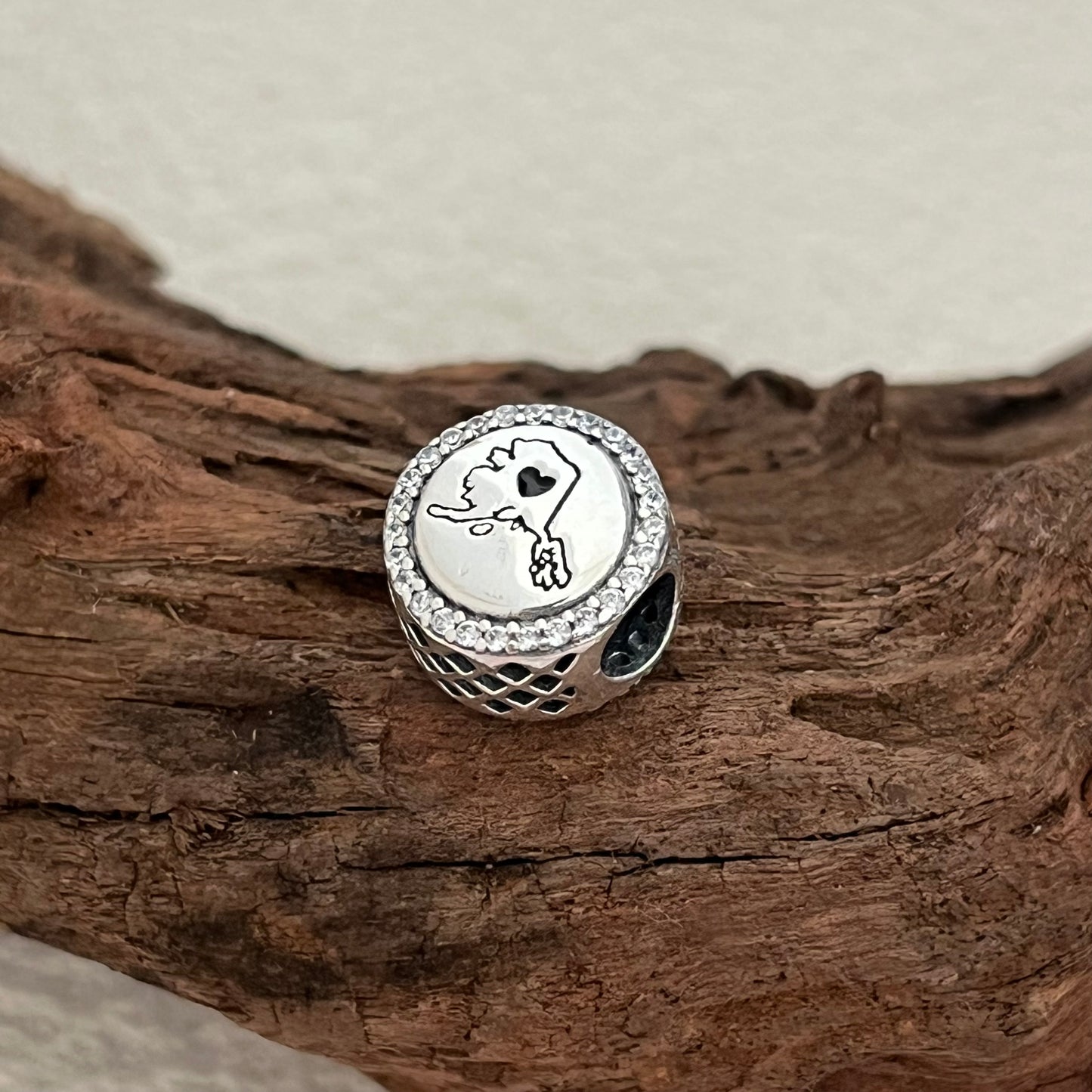 Alaska Map Exclusive Bead Charm for Pandora Bracelet