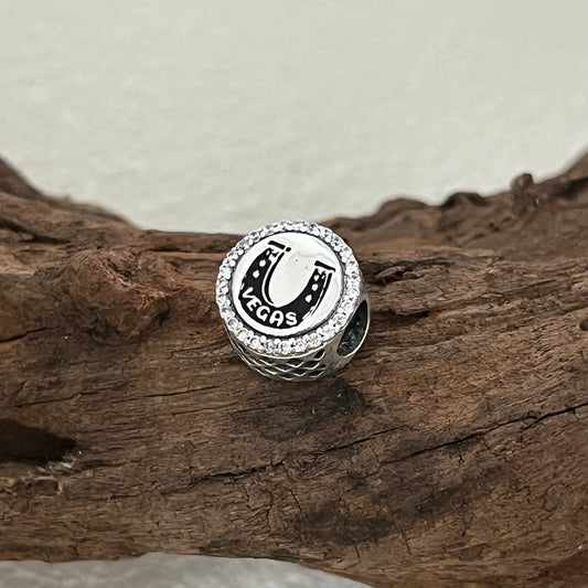 Vegas Iron horseshoe Exclusive Bead Charm for Pandora Bracelet