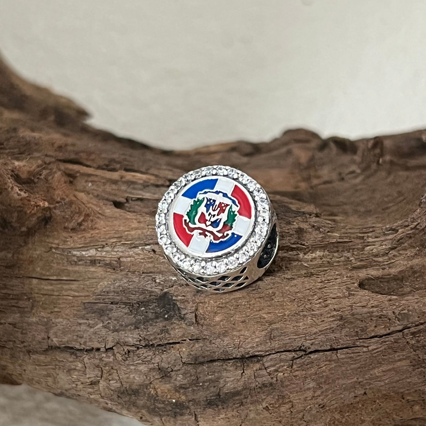 Republic Dominican Flag Exclusive Bead Charm for Pandora Bracelet