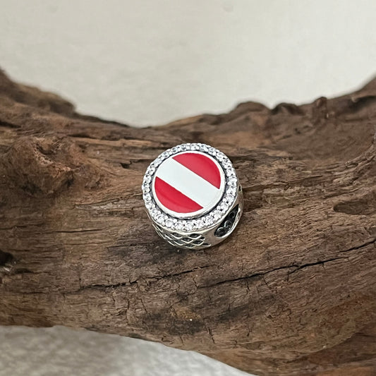 Austria Flag Exclusive Bead Charm for Pandora Bracelet