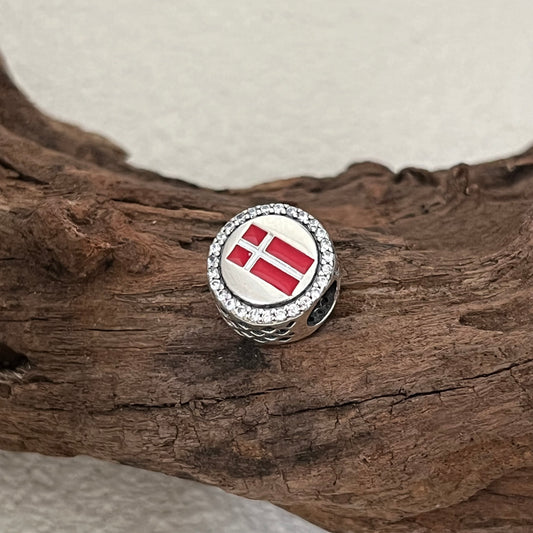 Denmark Flag Exclusive Bead Charm for Pandora Bracelet