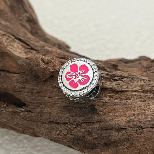 Hawaii Hibiscus brackenridgei Exclusive Bead Charm for Pandora Bracelet