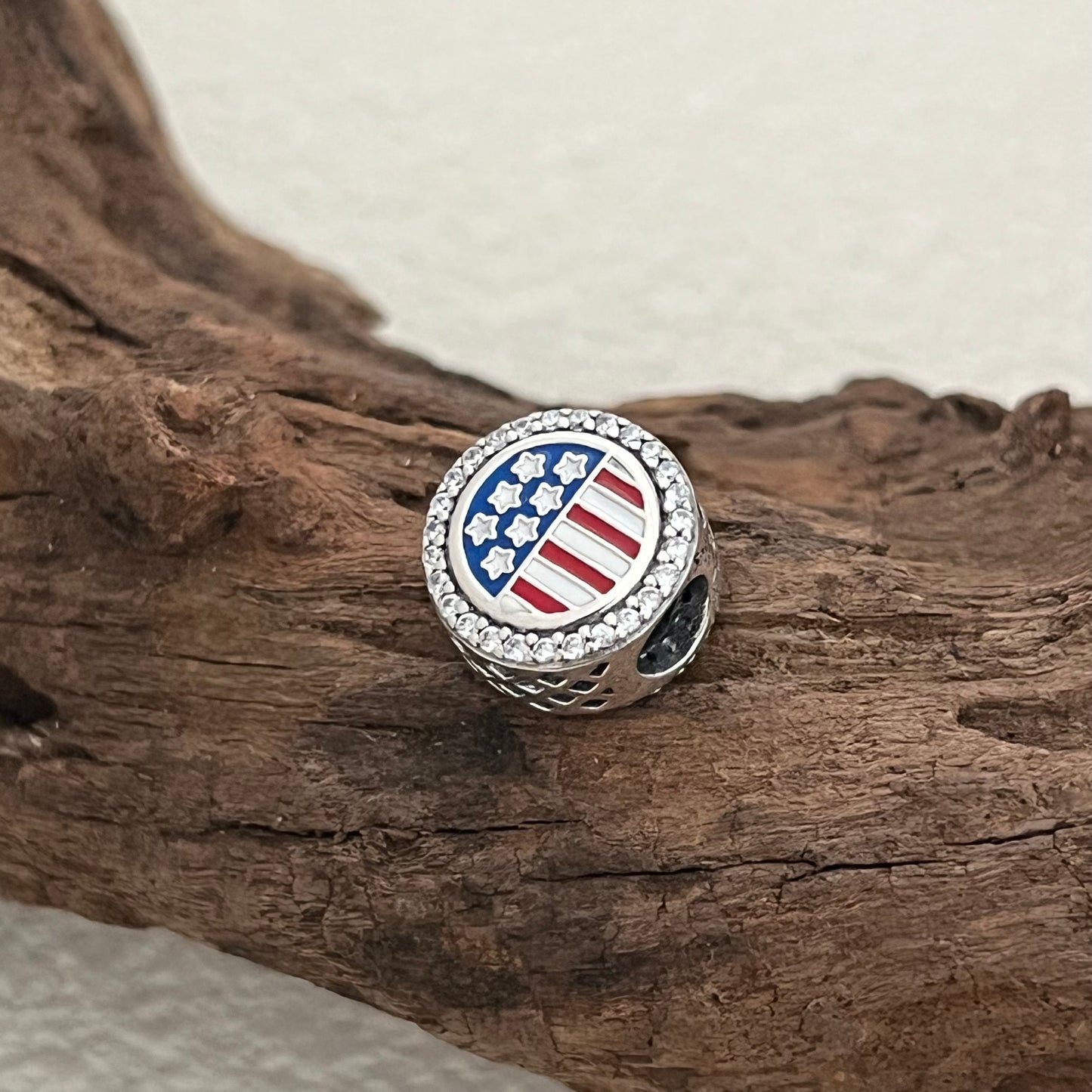 Flag of the United States Exclusive Bead Charm for Pandora Bracelet