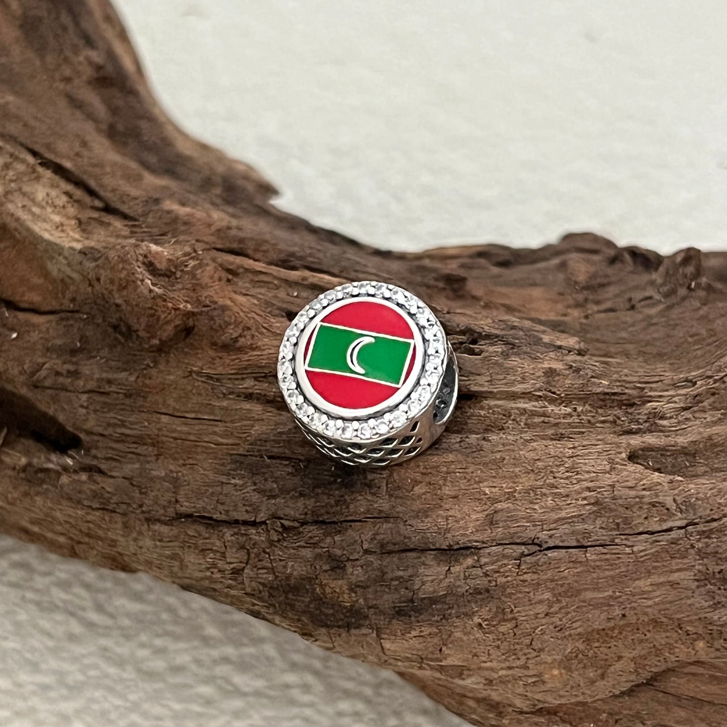 Maldives Flag Exclusive Bead Charm for Pandora Bracelet