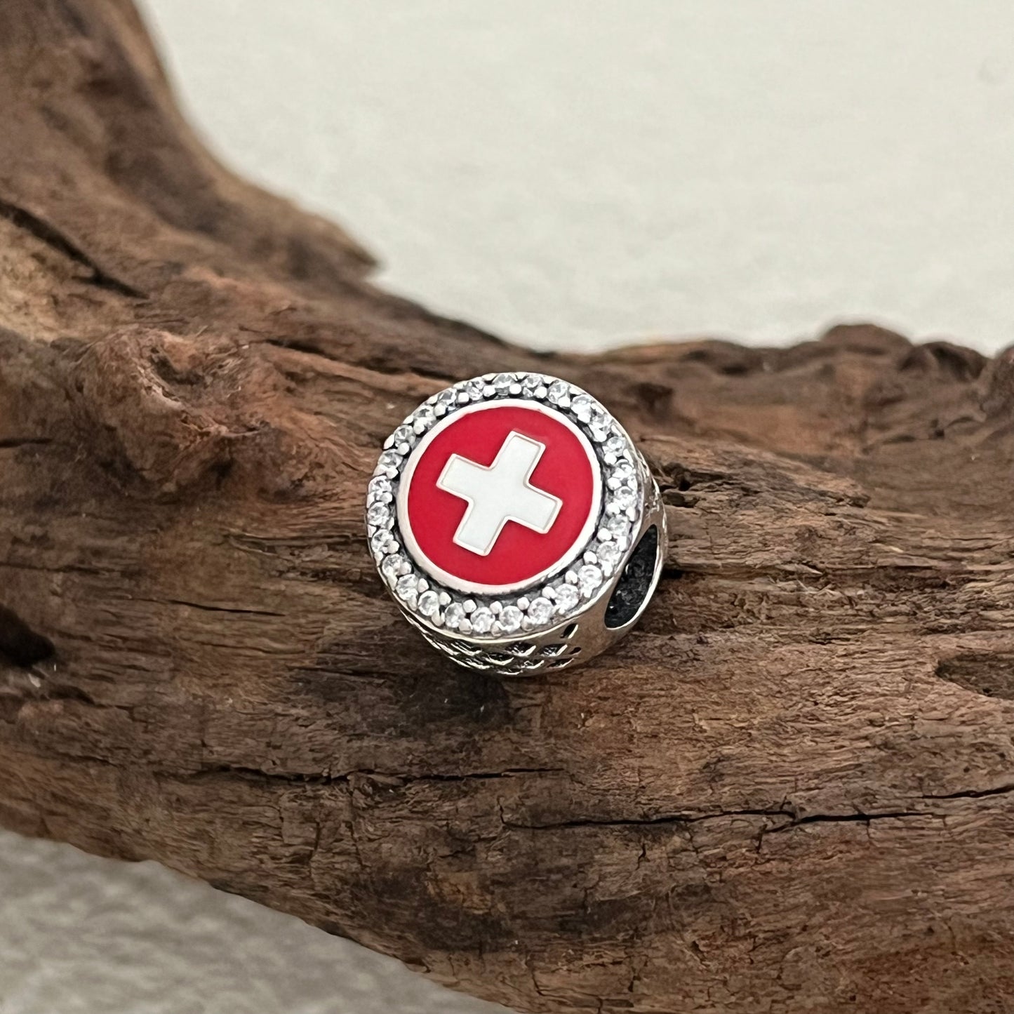 Switzerland Flag Exclusive Bead Charm for Pandora Bracelet