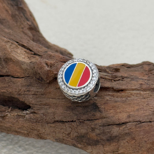 ROMANIA Flag Exclusive Bead Charm S925 Silver for Pandora Bracelet
