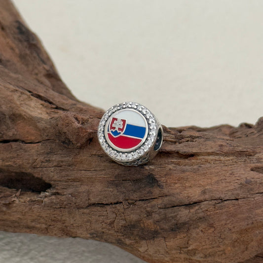 SLOVAKIA Flag Exclusive Bead Charm S925 Silver for Pandora Bracelet