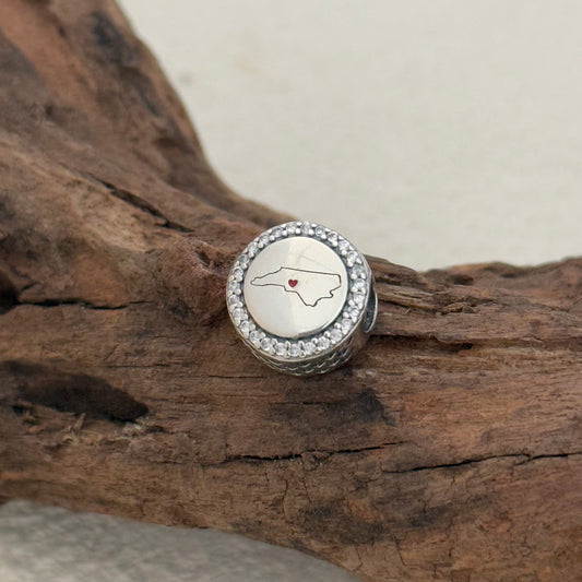 North Carolina Flag Exclusive Bead Charm S925 Silver for Pandora Bracelet