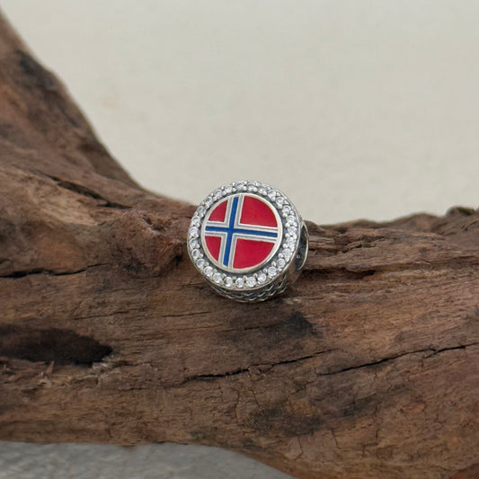 Norway Flag Exclusive Bead Charm S925 Silver for Pandora Bracelet