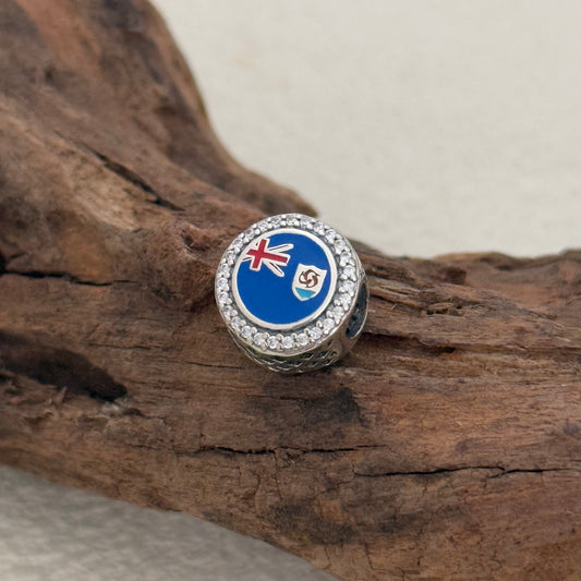 Anguilla Flag Exclusive Bead Charm S925 Silver for Pandora Bracelet