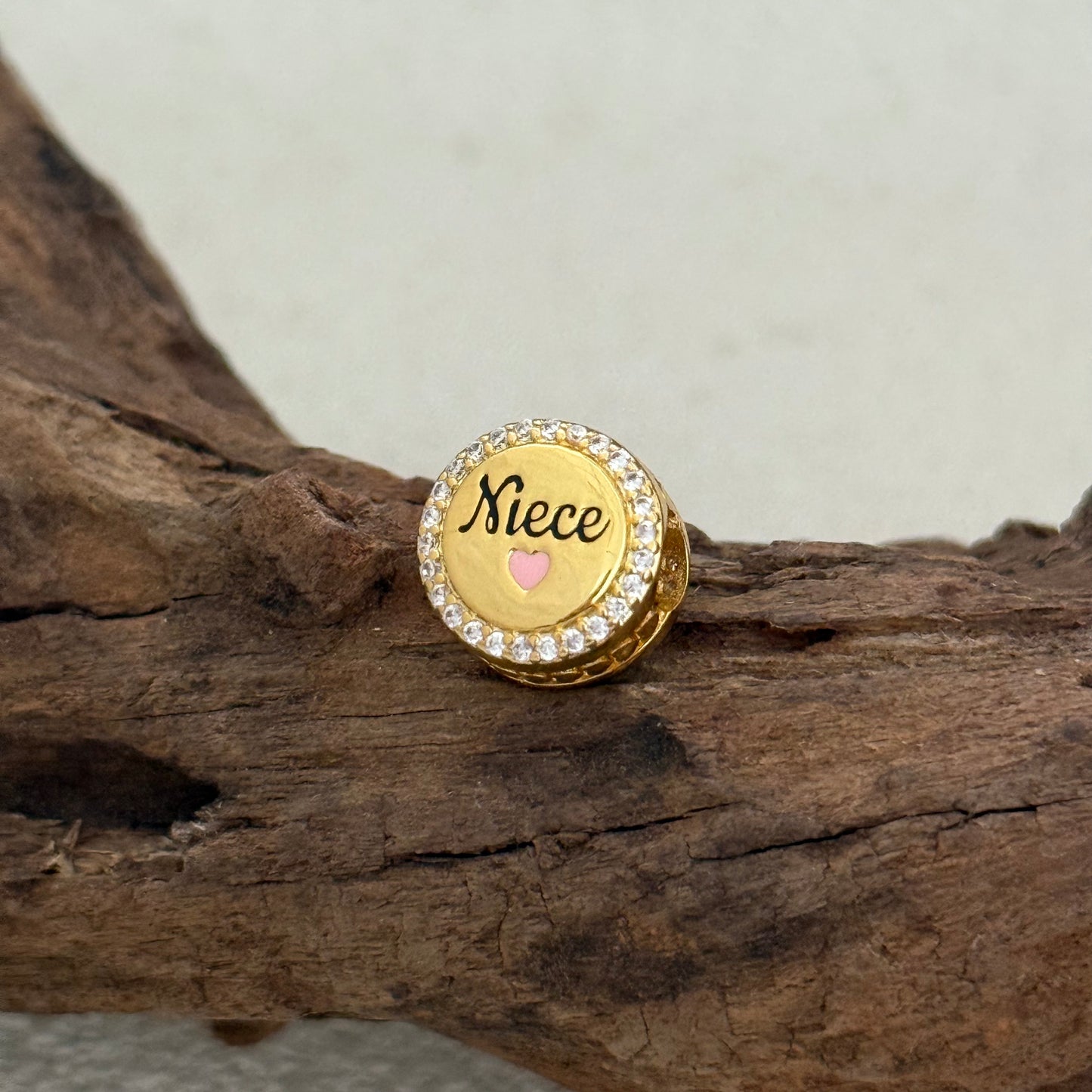 Love Niece Exclusive Bead Charm Gold plating for Pandora Bracelet