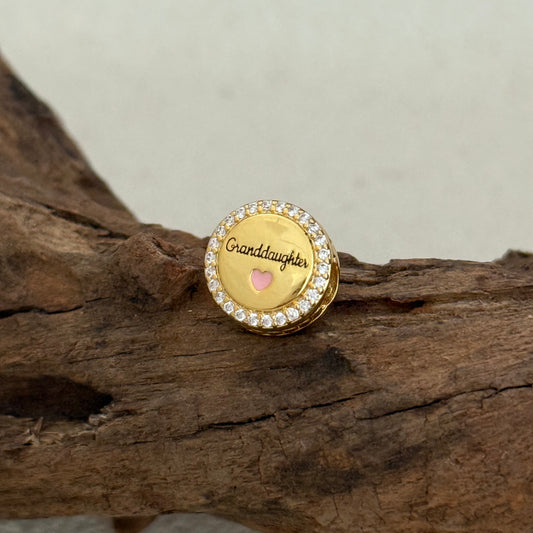Love Granddaughter Exclusive Bead Charm Gold plating for Pandora Bracelet