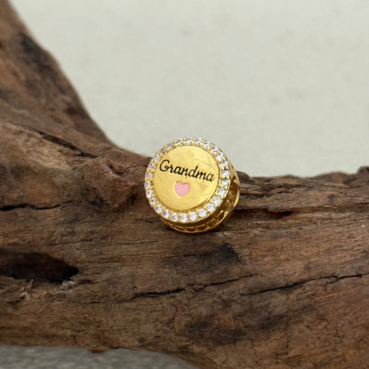 Love Grandma Exclusive Bead Charm Gold plating for Pandora Bracelet