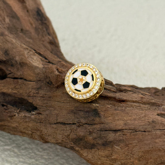 Gold Star Soccer Ball World Cup Exclusive Dangle Charm for Pandora Bracelet- Gold plating