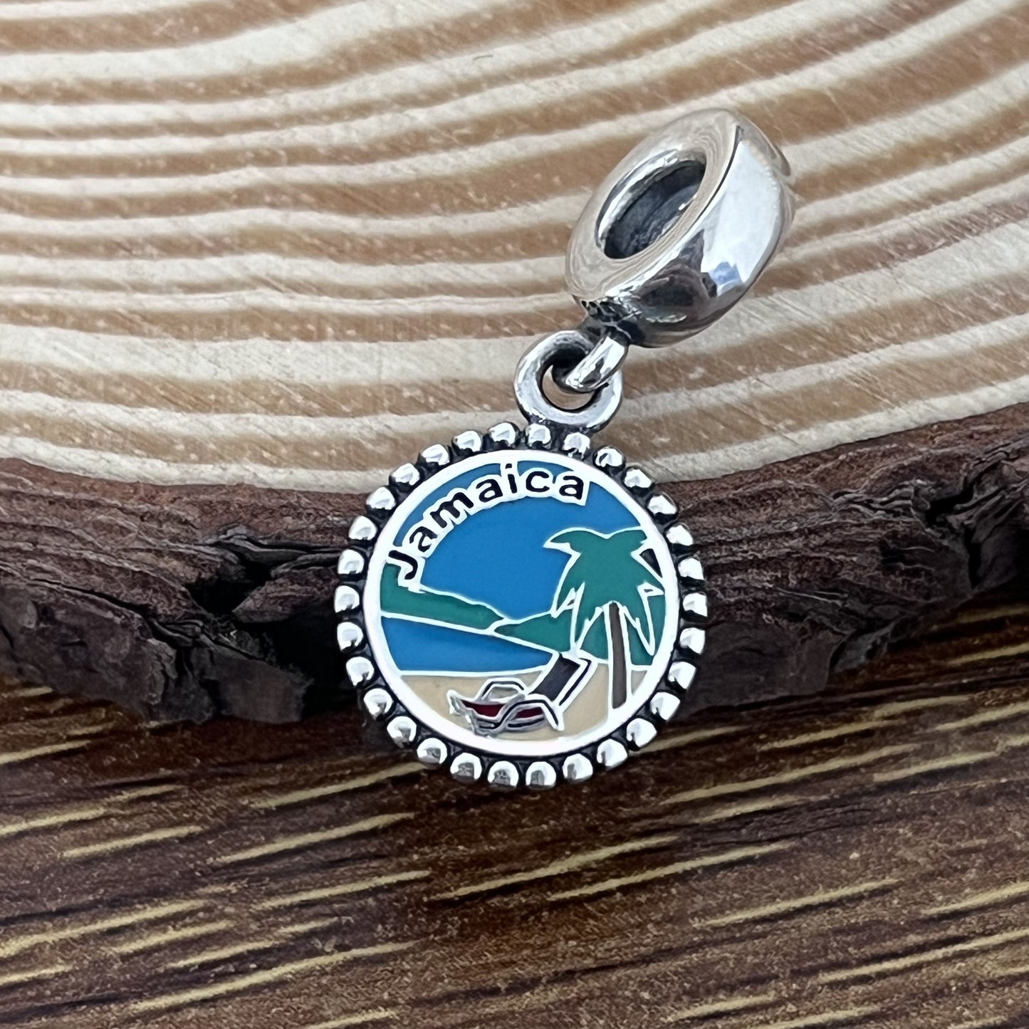 Jamaica beach Exclusive Dangle Charm Pendant for Pandora Bracelet