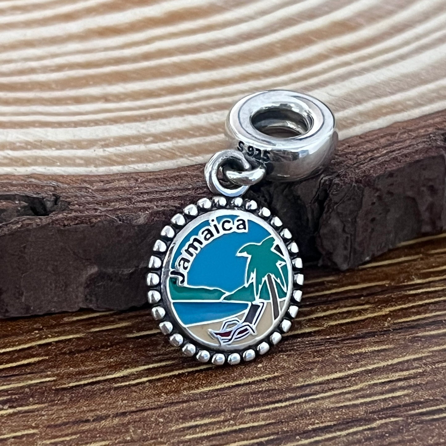 Jamaica beach Exclusive Dangle Charm Pendant for Pandora Bracelet