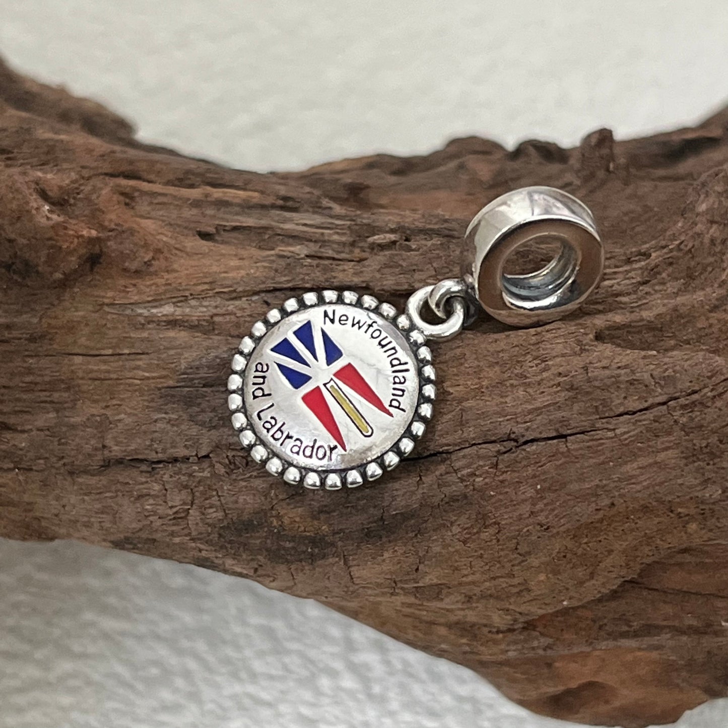 Newfoundland and Labrador Flag Exclusive Dangle Charm Pendant for Pandora Bracelet