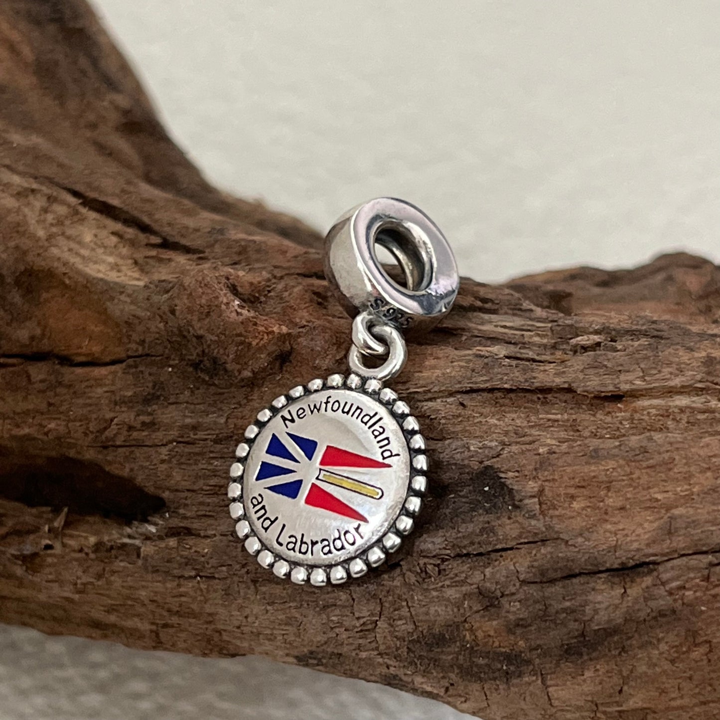 Newfoundland and Labrador Flag Exclusive Dangle Charm Pendant for Pandora Bracelet