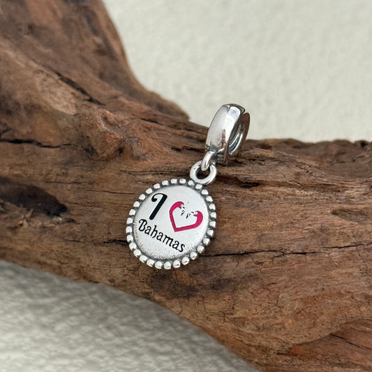 I Love Bahamas Exclusive Dangle Charm Pendant for Pandora Bracelet