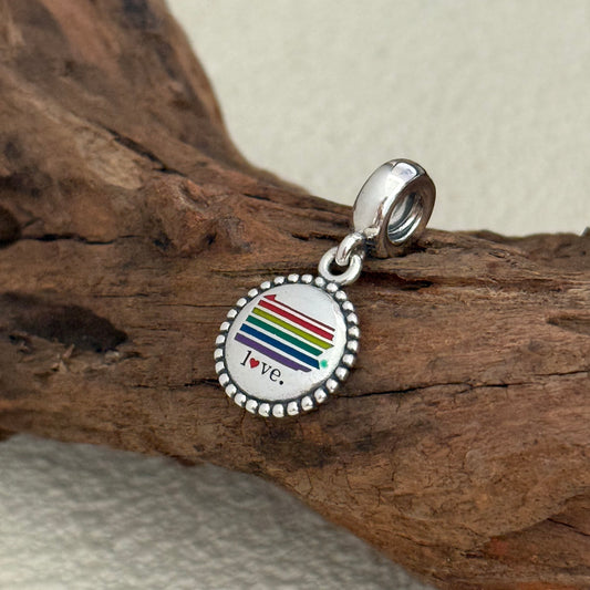 Pennsylvania Rainbow Map Exclusive Dangle Charm Pendant for Pandora Bracelet