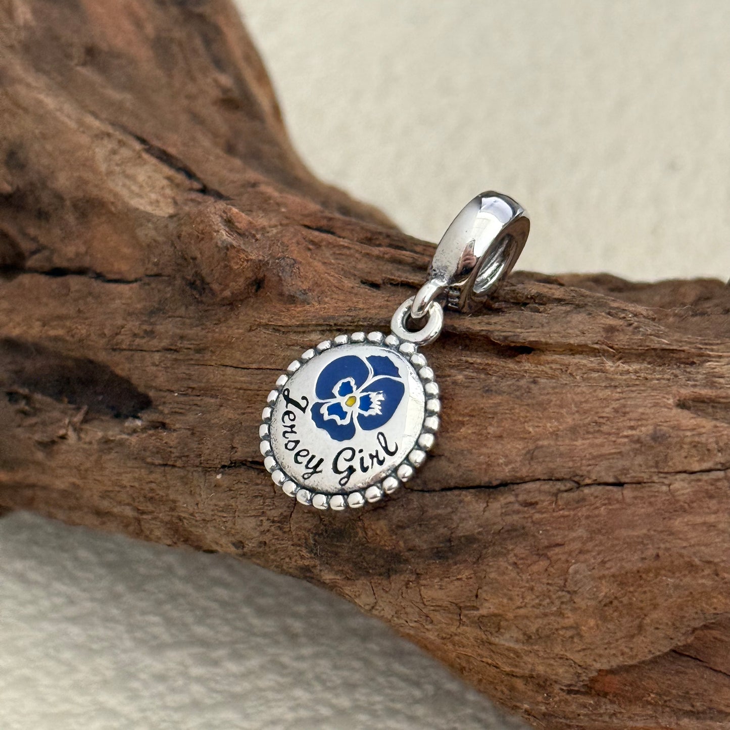 JERSEY GIRL Violet Exclusive Dangle Charm Pendant for Pandora Bracelet