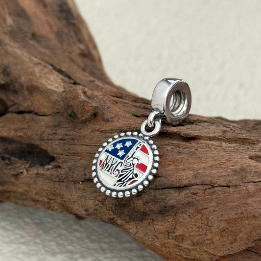 NYC New York City, Statue of Libertys Exclusive Dangle Charm Pendant for Pandora Bracelet