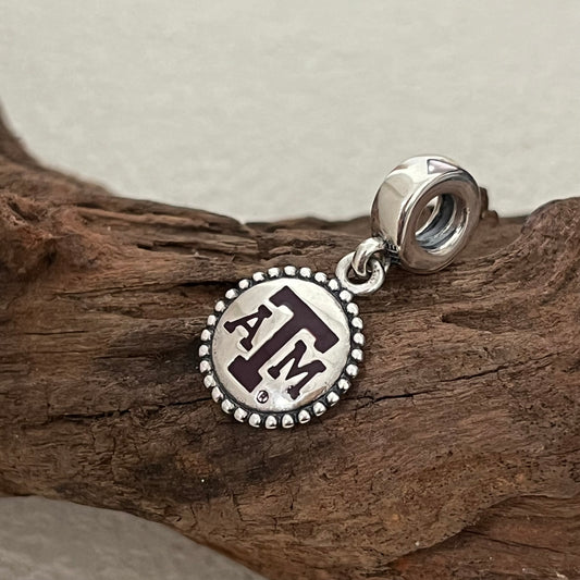 Texas A&M Aggies Exclusive Blue Dangle Charm Pendant for Pandora Bracelet