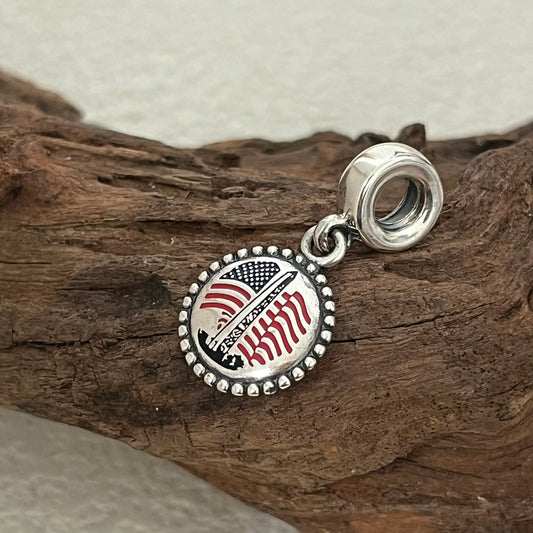 USA Flag Exclusive Dangle Charm for Pandora Bracelet