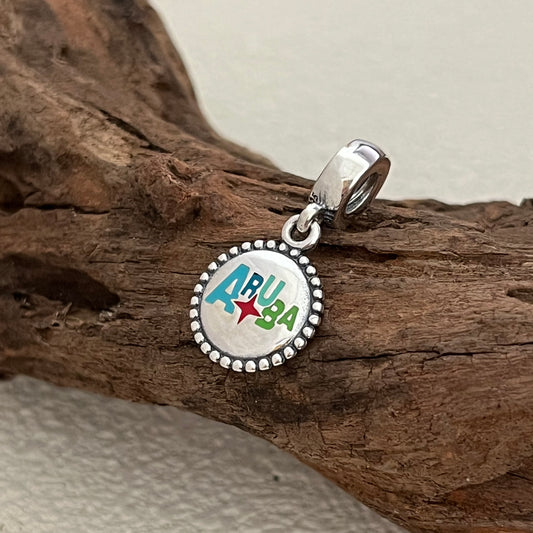 Aruba Flag Exclusive Dangle Charm Pendant for Pandora Bracelet