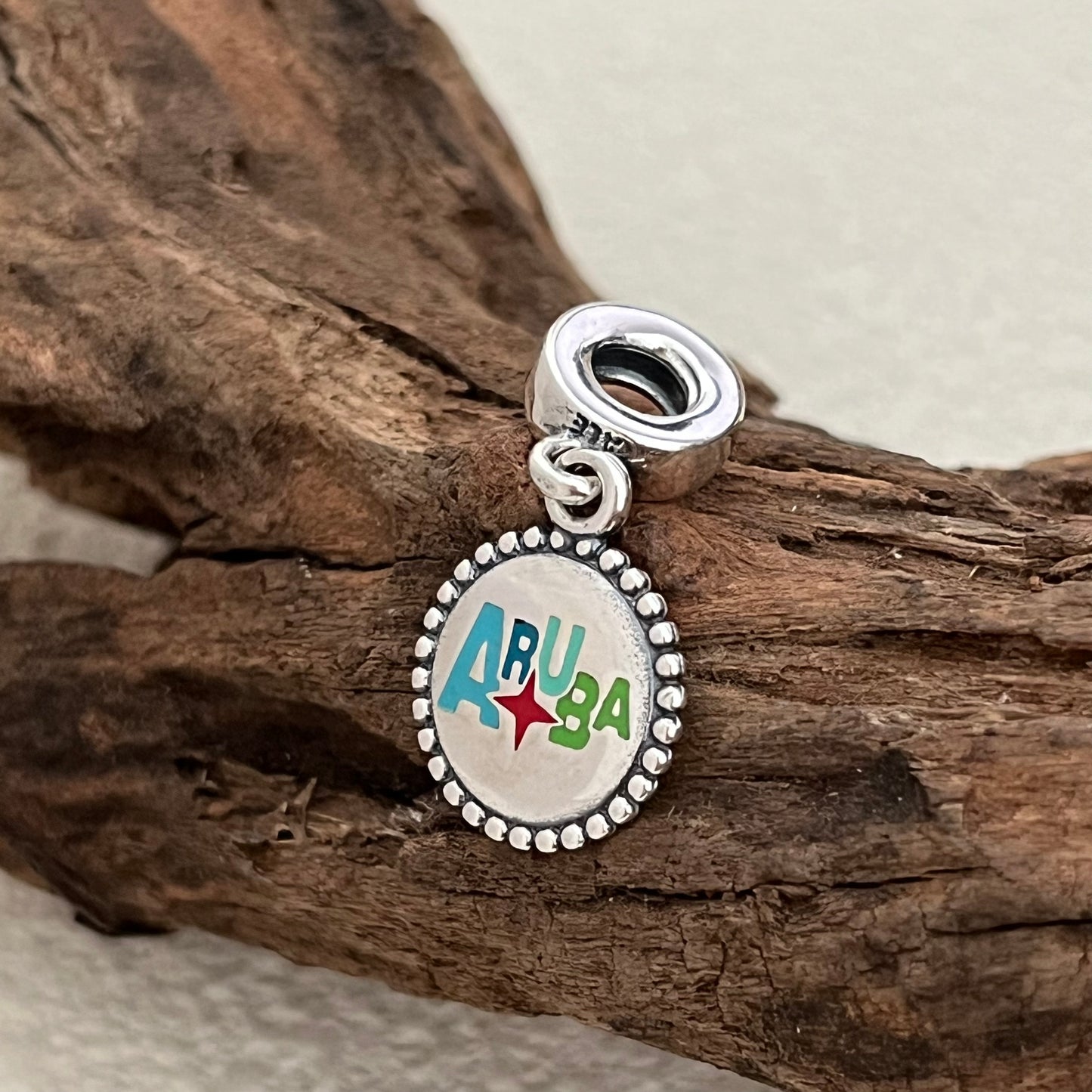 Aruba Flag Exclusive Dangle Charm Pendant for Pandora Bracelet