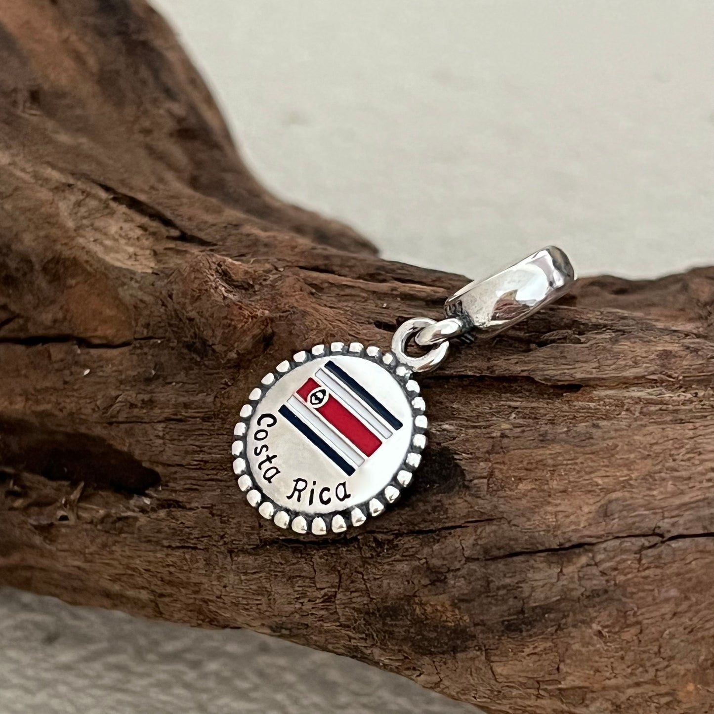 Costa Rica Flag Exclusive Dangle Charm Pendant for Pandora Bracelet