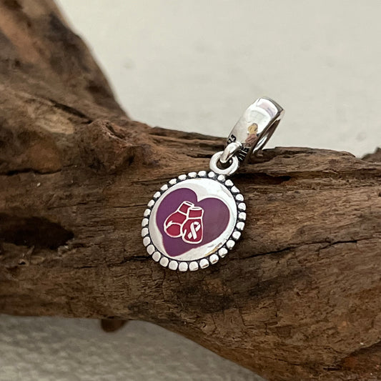 Love Hope Ribbon with Pink Purple Exclusive Dangle Charm Pendant for Pandora Bracelet
