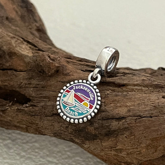 Florida Jacksonville Beach Exclusive Dangle Charm Pendant for Pandora Bracelet