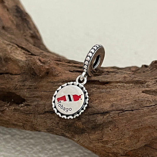 Trinidad Tobago Flag Map Exclusive Dangle Charm Pendant for Pandora Bracelet