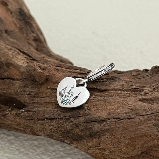NYC New York City Exclusive Statue of Liberty Dangle Charm Pendant for Pandora Bracelet