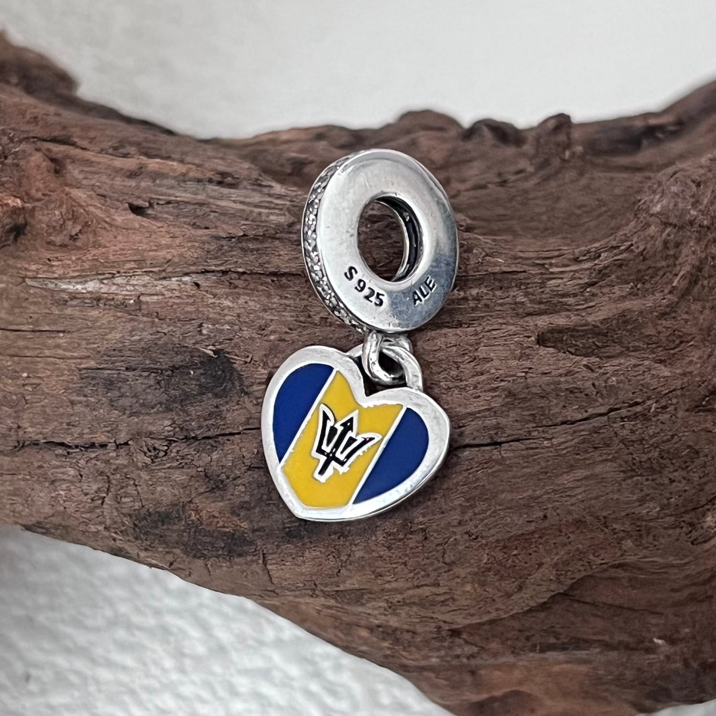 Barbados Flag Exclusive Dangle Charm Pendant for Pandora Bracelet