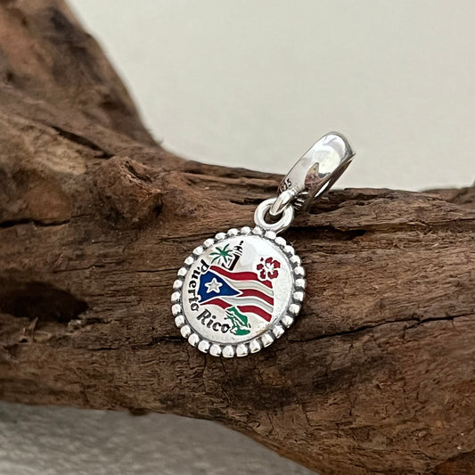 Puerto Rico Flag Exclusive Dangle Charm Pendant for Pandora Bracelet