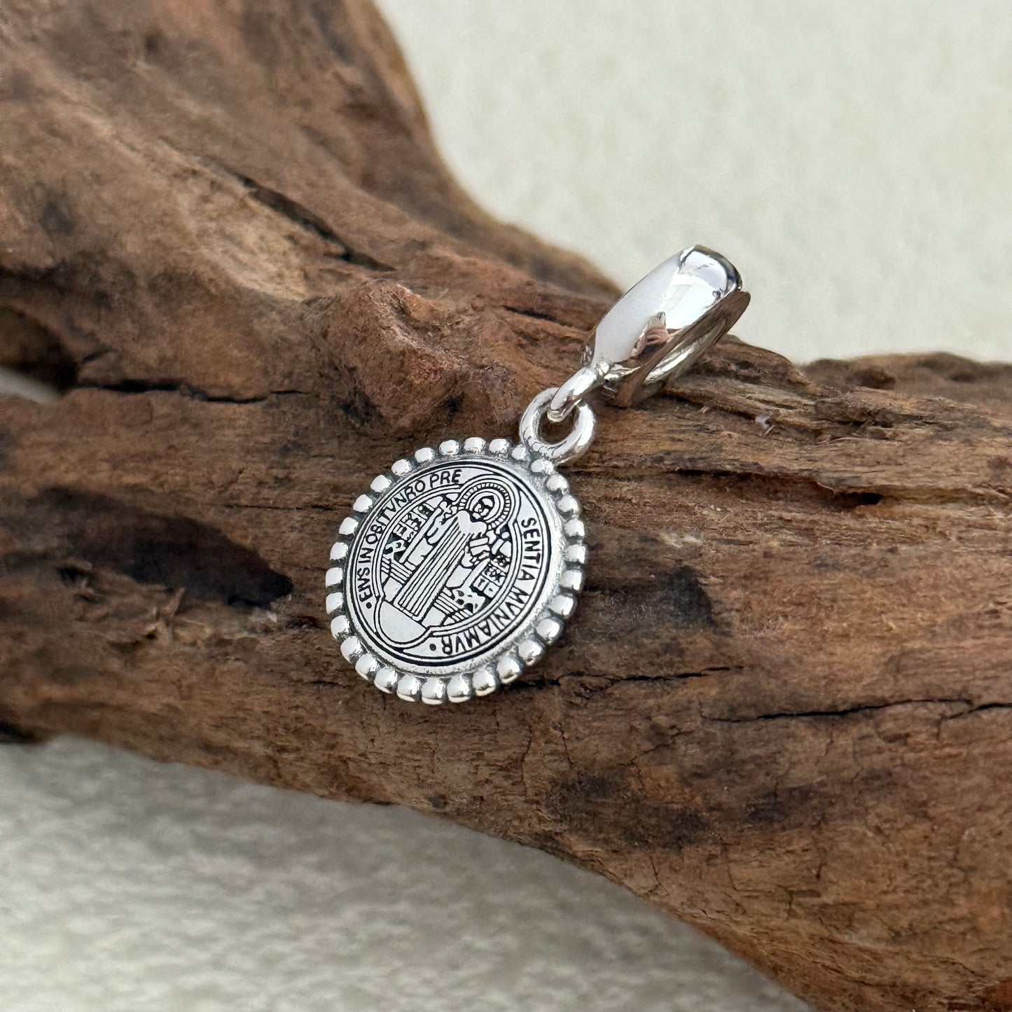 Sentia Mvniamvr EIVS.IN.OBITV.NRO.PRAE. Saint Benedict Exclusive Dangle Charm for Pandora Bracelet