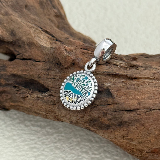 Saint Lucia Beach Exclusive Dangle Charm Pendant for Pandora Bracelet