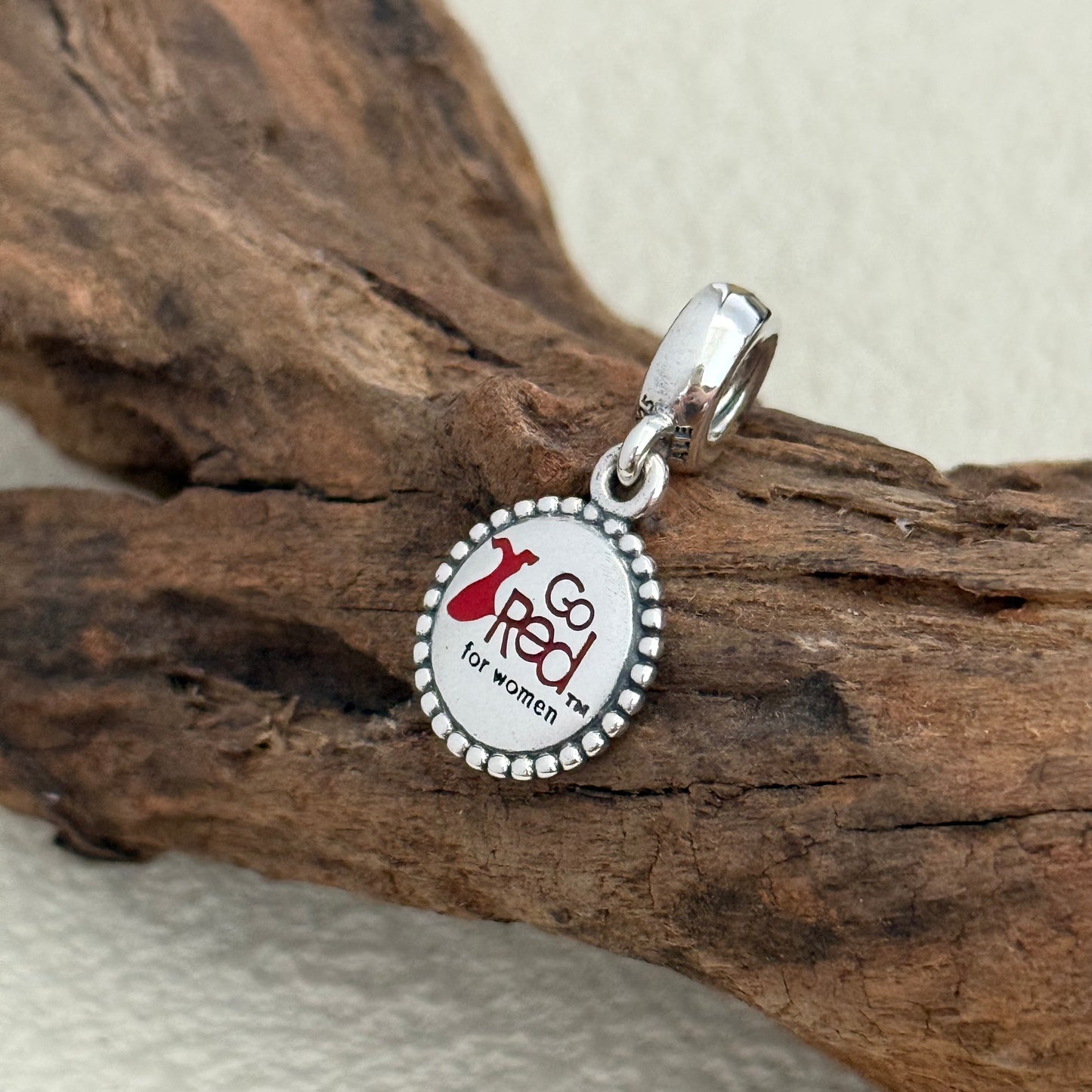 American Heart Association Go Red for Women Cardiovascular Exclusive Dangle Charm Pendant for Pandora Bracelet