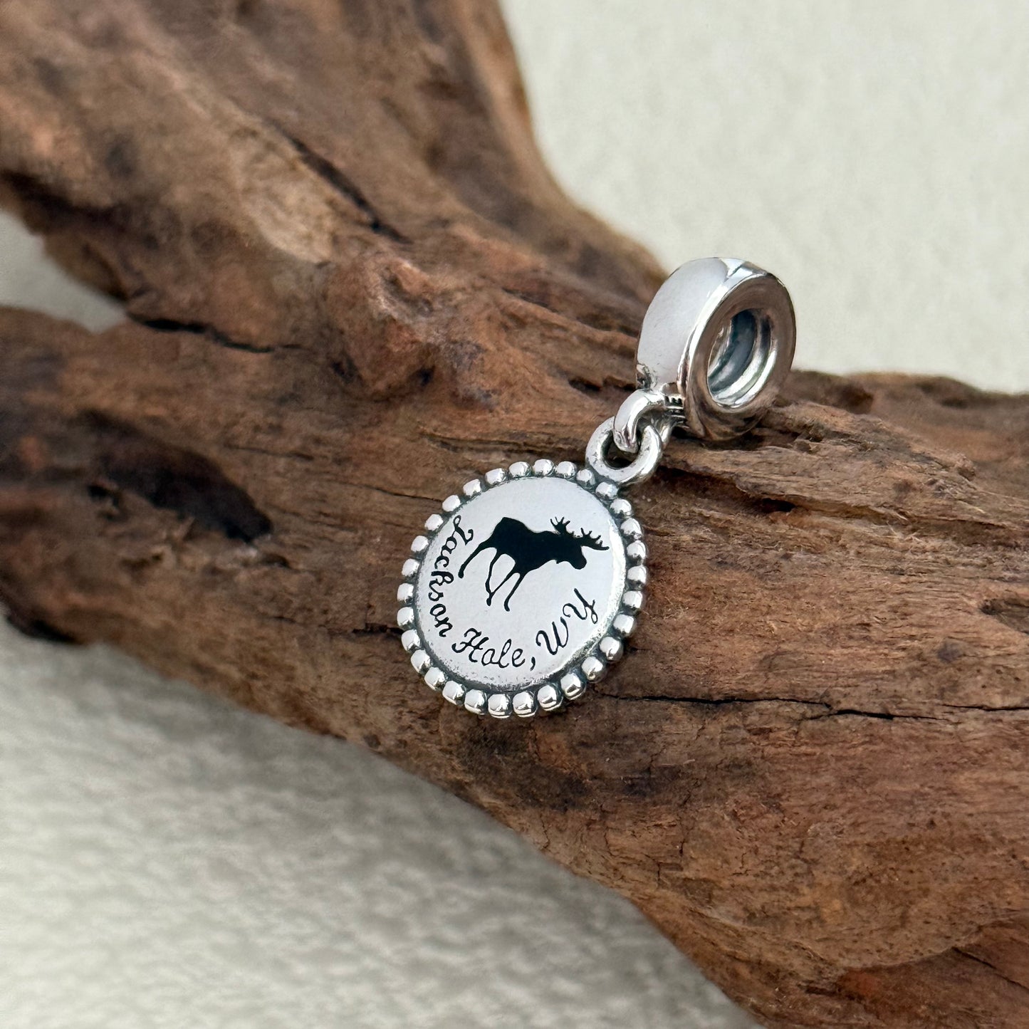 Jackson Hole.WY Moose JH Exclusive Dangle Charm Pendant for Pandora Bracelet