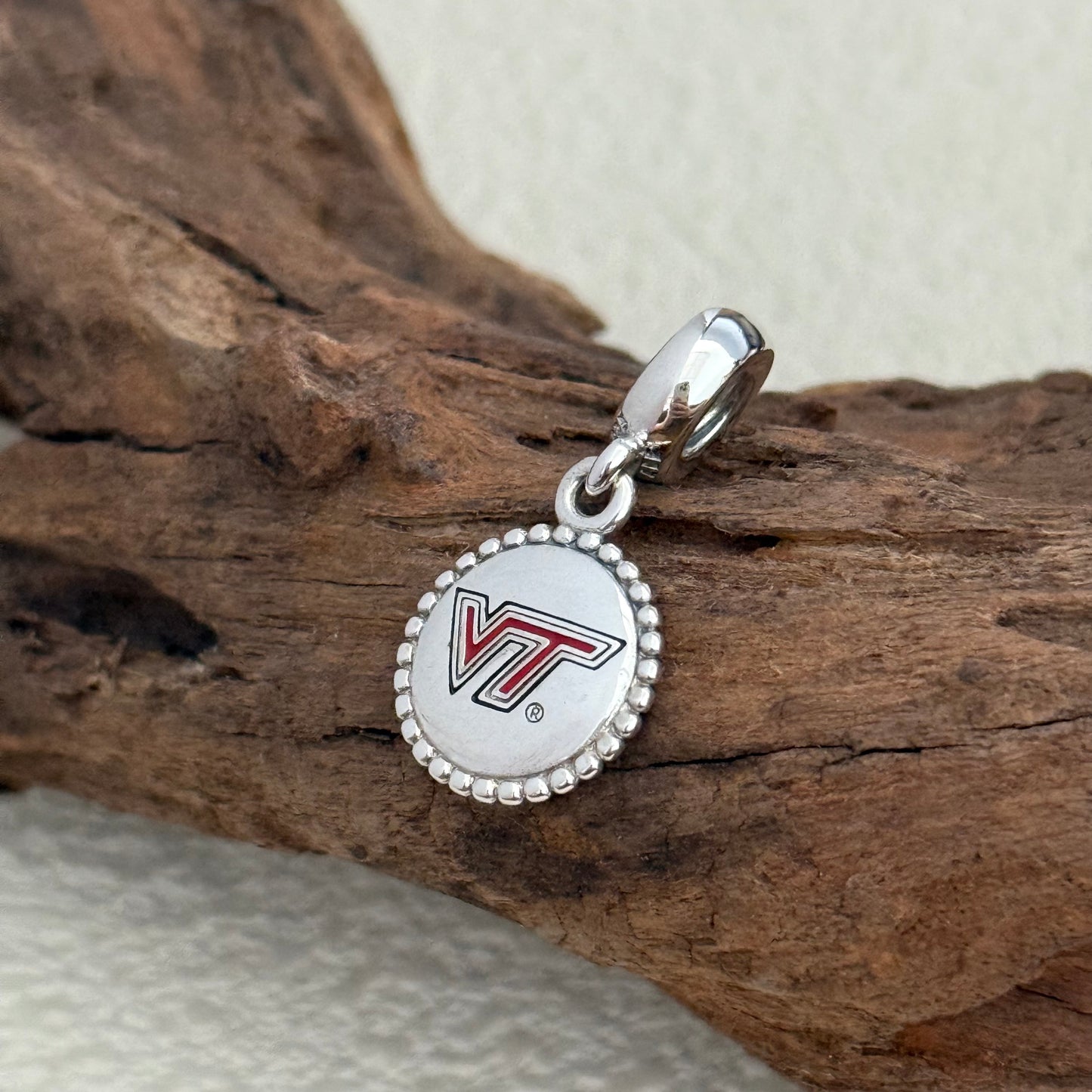 NCAA Virginia Tech Hokies Rugby Exclusive Dangle Charm Pendant for Pandora Bracelet