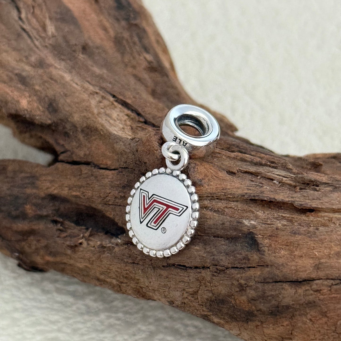 NCAA Virginia Tech Hokies Rugby Exclusive Dangle Charm Pendant for Pandora Bracelet