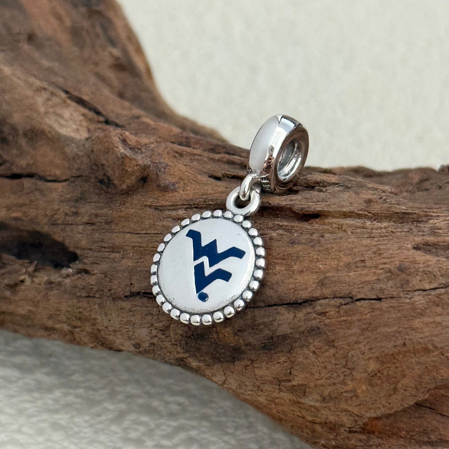 West Virginia Mountaineers Exclusive Dangle Charm Pendant for Pandora Bracelet