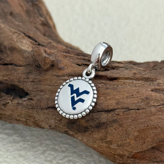 West Virginia Mountaineers Exclusive Dangle Charm Pendant for Pandora Bracelet