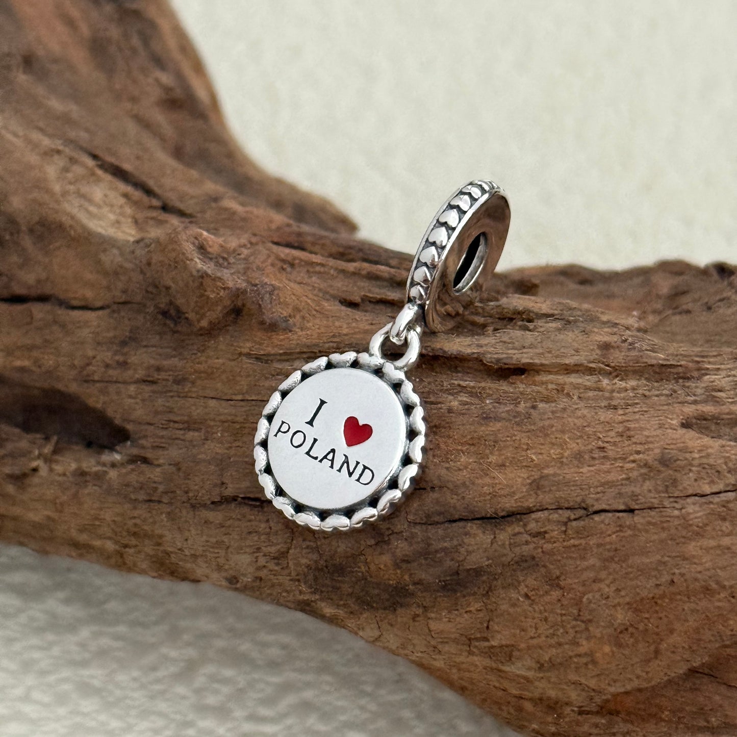 I Love Poland Exclusive Dangle Charm Pendant for Pandora Bracelet