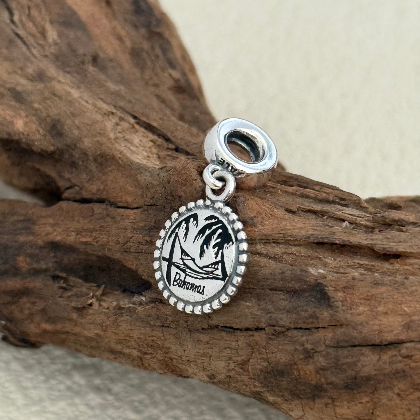 Bahamas Beach Black Exclusive Dangle Charm Pendant for Pandora Bracelet