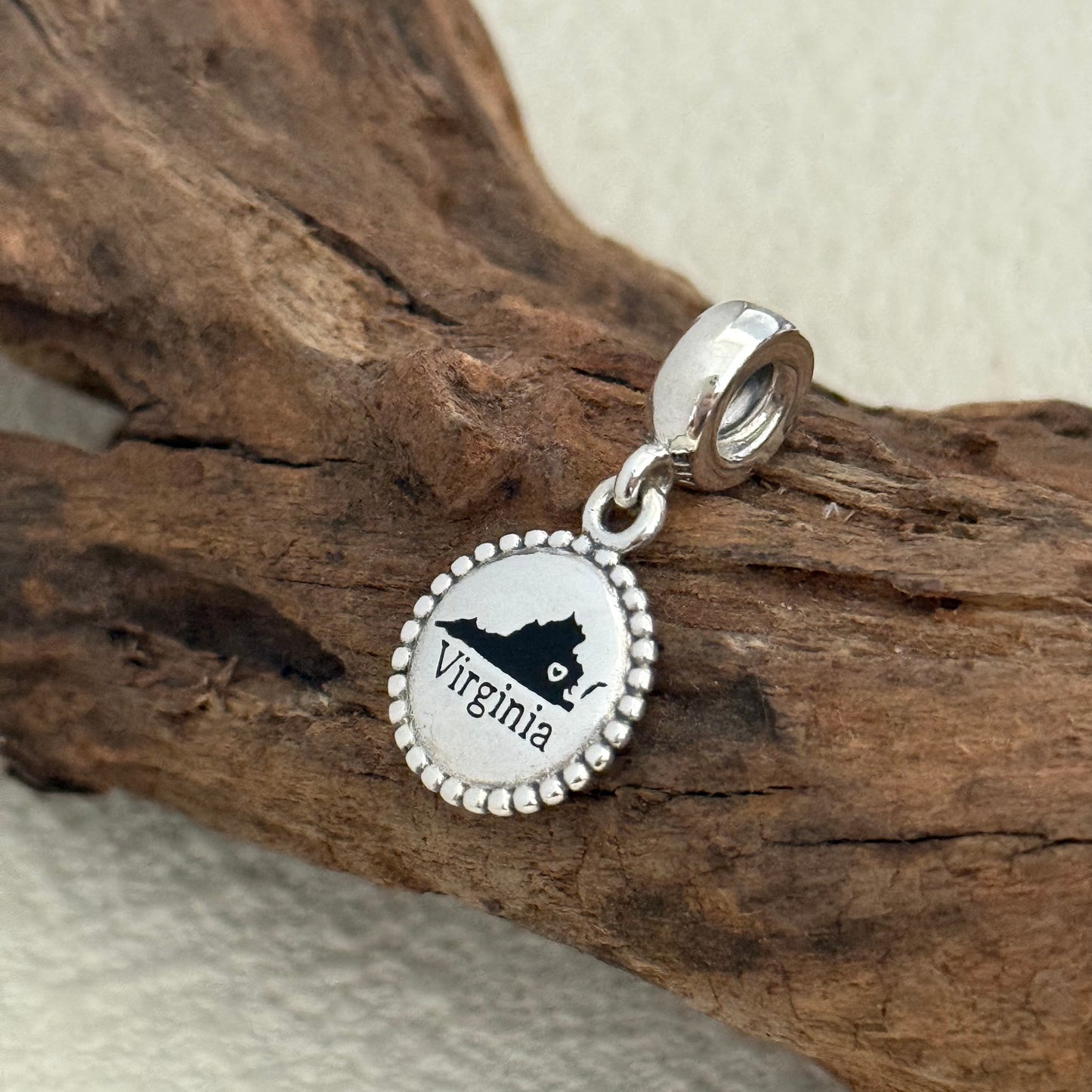 Virginia Map Exclusive Dangle Charm Pendant for Pandora Bracelet