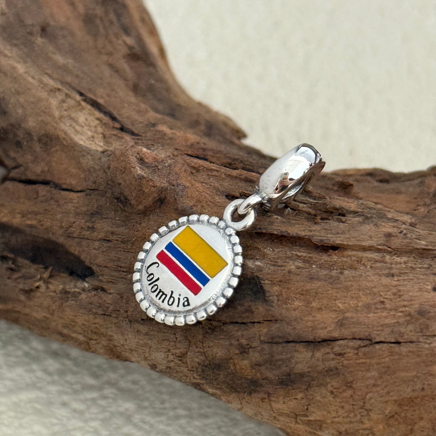 Colombia Flag Exclusive Dangle Charm Pendant for Pandora Bracelet
