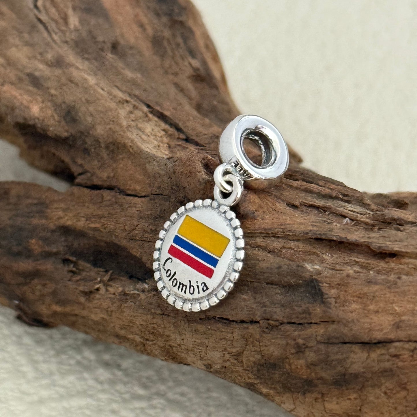 Colombia Flag Exclusive Dangle Charm Pendant for Pandora Bracelet